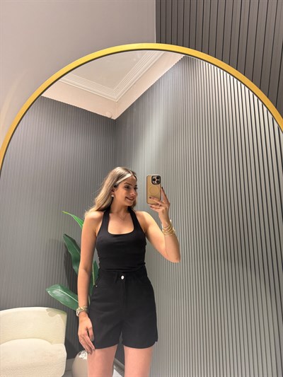 SİYAH TENCEL ŞORT