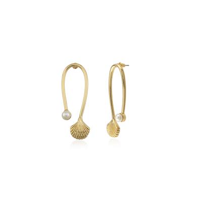 Seashell and Pearl Küpe