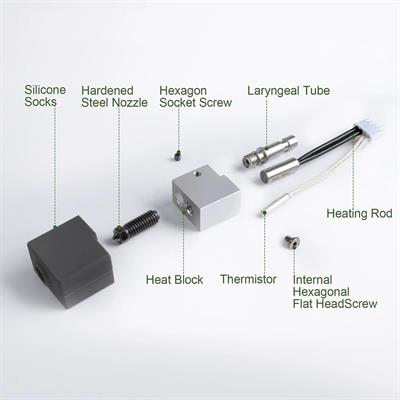 Anycubic Kobra S1 Hotend Seti-0.4mm(Sertleştirilmiş Çelik Nozzle)