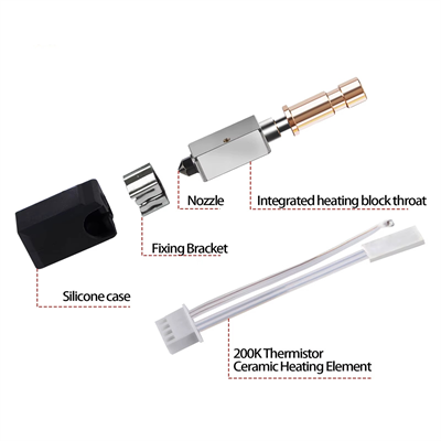 Anycubic Kobra S1 Yükseltilmiş Hotend Seti-0.4mm Sertleştirilmiş Nozzle