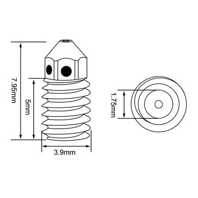 Bambu Lab A1-A1 Mini Sertleştirilmiş Çelik Nozzle 500°C(0.6mm)