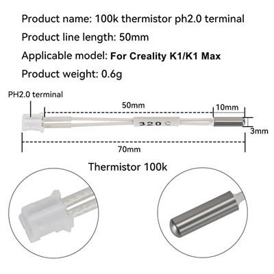 Creality K1-K1 Max Sıcaklık Sensörü 100K Termistör