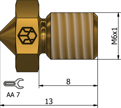CSA E3D V6 Pirinç Nozzle(0.4mm)