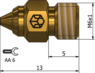 CSA Ender3 S1-Cr 6 Se Nozzle(1.0mm)