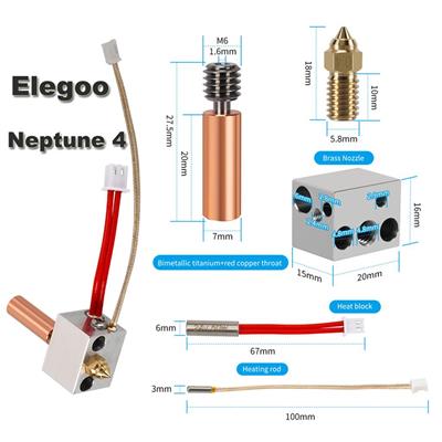 Elegoo Neptune 4 -4 Pro Hotend Seti(Bi Metal Barel)