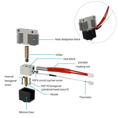 Elegoo Neptune 4-4 Pro Uyumlu Full Hotend Seti(Soğutucu Gövde Dahil)