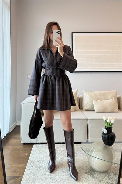 BELDEN OTURTMALI KLOŞ ELBİSE