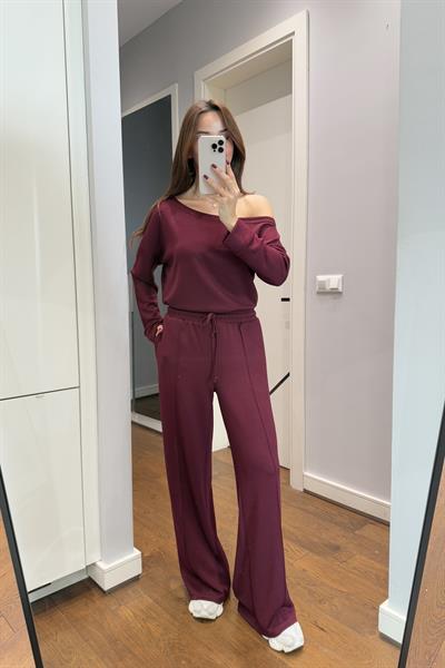 DÜŞÜK OMUZ MODAL TAKIM-BORDO
