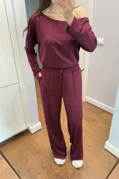 DÜŞÜK OMUZ MODAL TAKIM-BORDO
