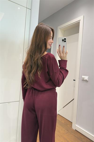 DÜŞÜK OMUZ MODAL TAKIM-BORDO
