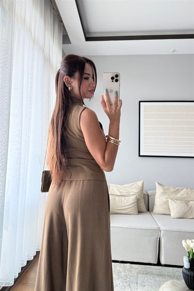 GOLD DÜĞMELİ YELEK PANTOLON TAKIM
