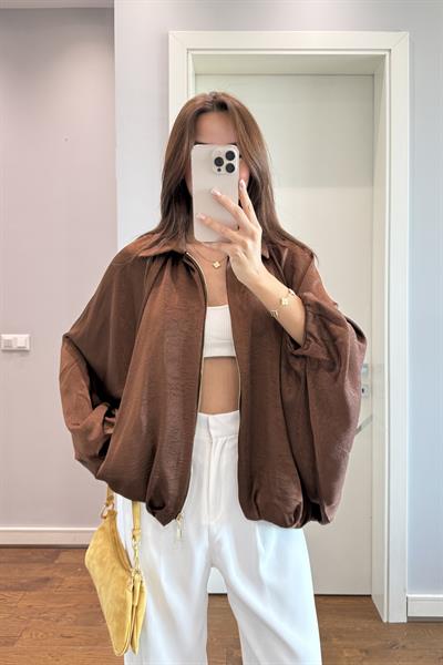 KAHVE SATEN BOMBER CEKET