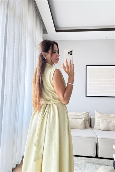 KUŞAKLI GÖMLEK ELBİSE