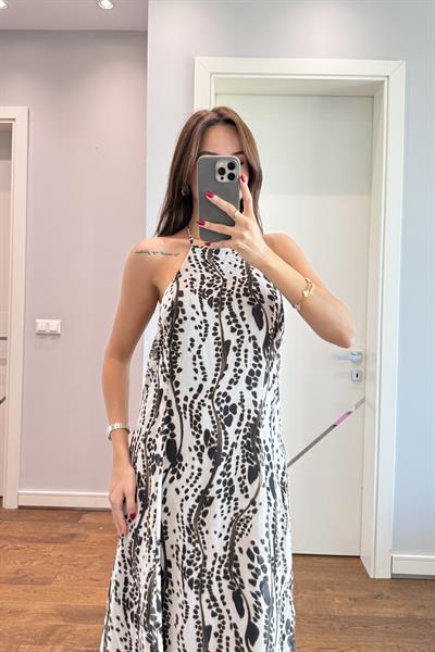 LEOPAR ŞİFON ELBİSE