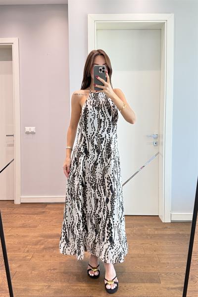 LEOPAR ŞİFON ELBİSE
