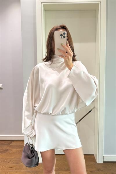 MARKA MODEL SATEN BAĞLAMALI ELBİSE
