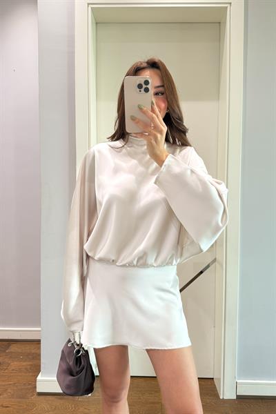 MARKA MODEL SATEN BAĞLAMALI ELBİSE