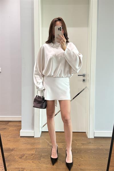 MARKA MODEL SATEN BAĞLAMALI ELBİSE