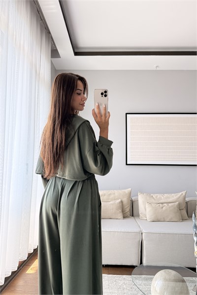 MODAL KUMAŞ KAPÜŞONLU CROP 3LÜ TAKIM