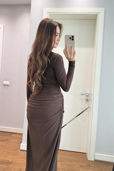 MUADİL BALIKÇI YAKA MAXİ ELBİSE