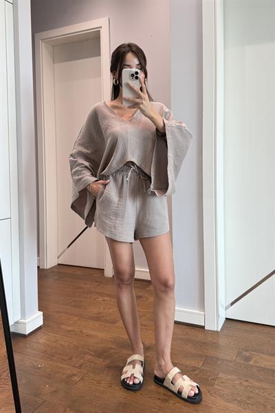 MÜSLİN ŞORT TAKIM-VİZON