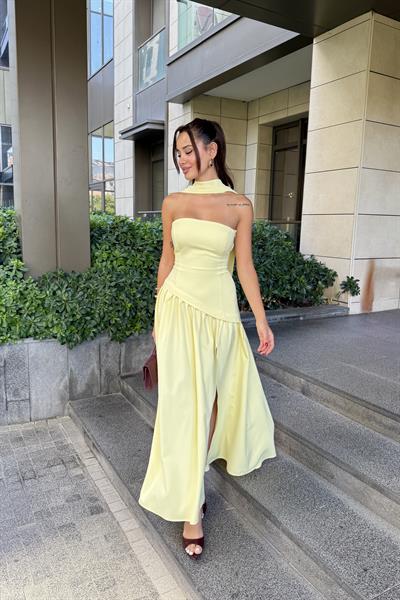 SARI KUŞAKLI ELBİSE
