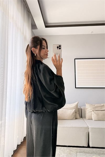 SATEN FERMUARLI BOMBER CEKET PANTOLON TAKIM