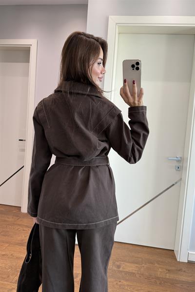 TASARIM ACI KAHVE KEMERLİ TAKIM