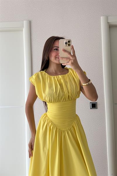 TASARIM SARI ELBİSE