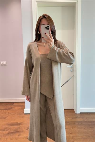 TRİKO PİNTEREST TAKIM-BEJ