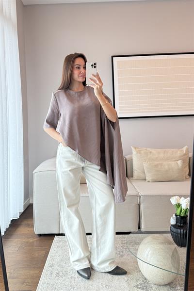 VATKALI ASİMETRİK KESİM MODAL BLUZ
