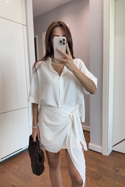 ZARA ETEKLİ TAKIM BEYAZ