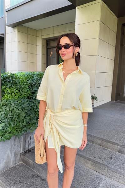 ZARA ETEKLİ TAKIM SARI