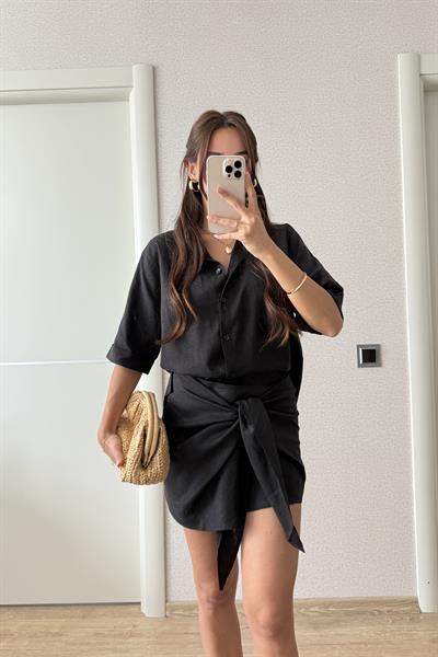 ZARA ETEKLİ TAKIM SİYAH