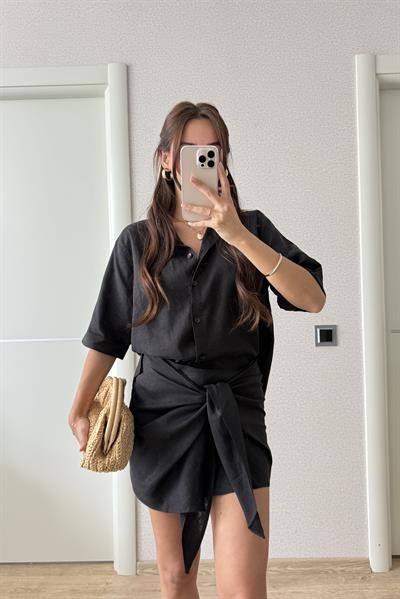 ZARA ETEKLİ TAKIM SİYAH