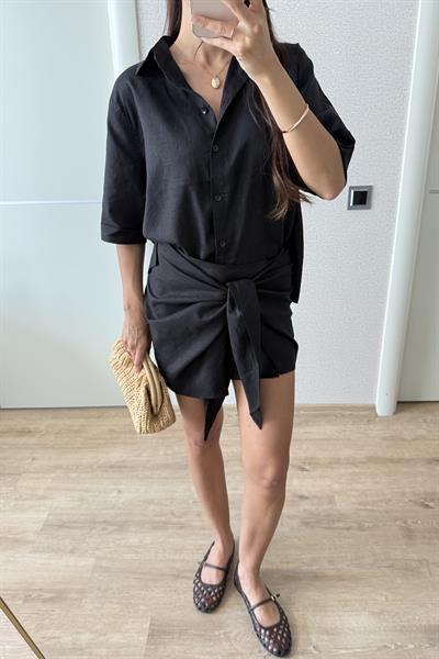 ZARA ETEKLİ TAKIM SİYAH