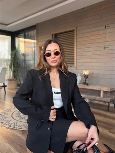 Aplikeli Nakışlı Oversize Ceket