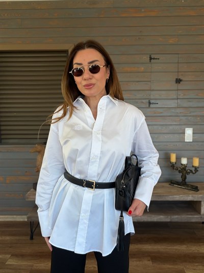 Arka Güpür Armalı Gömlek