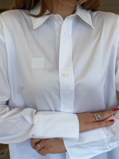 Arka Güpür Armalı Gömlek