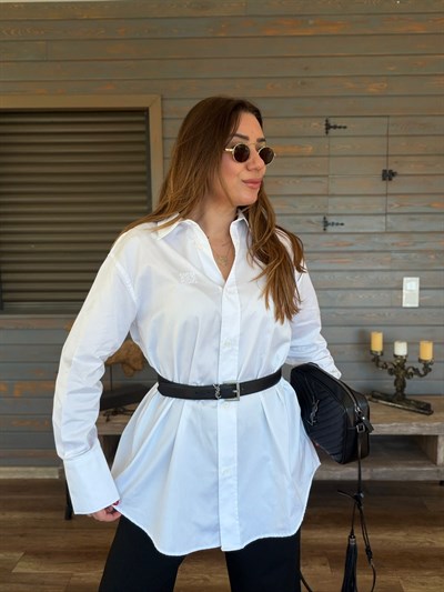 Arka Güpür Armalı Gömlek