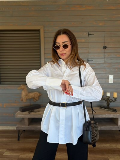 Arka Güpür Armalı Gömlek