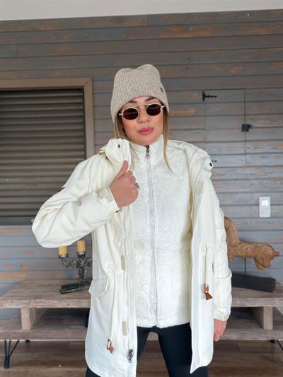 Baskılı İçi Polarlı Mont