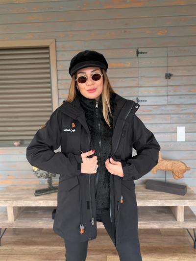 Baskılı İçi Polarlı Mont