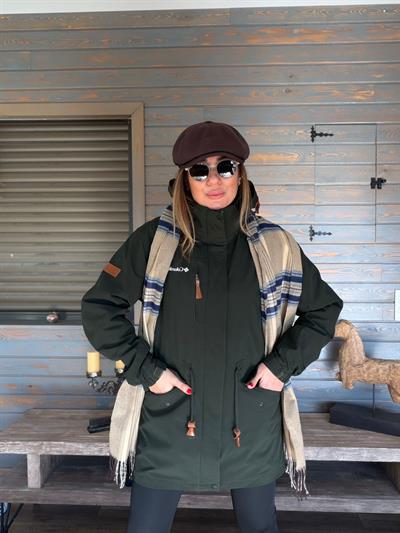 Baskılı İçi Polarlı Mont