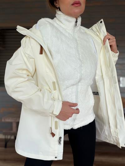 Baskılı İçi Polarlı Mont