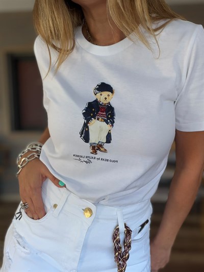 Bear Logo Print T-Shirt