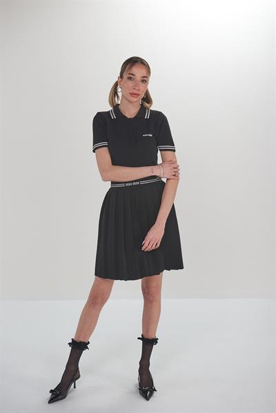 Dijital Baskılı Yakalı T-Shirt Etek Takım