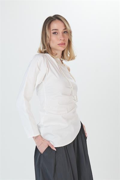 Fermuarlı Tek Kollu Bluz