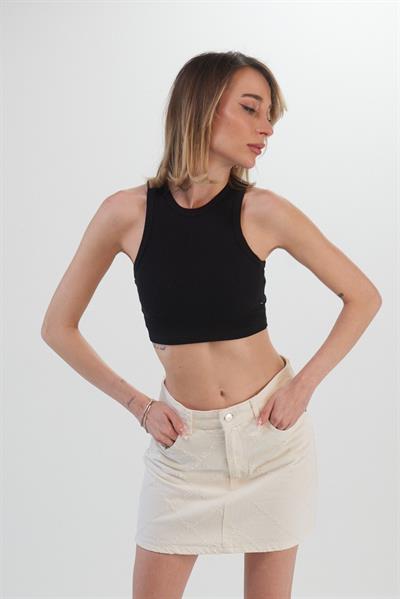 Fleur Fitilli Halter Yaka Crop