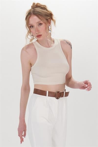 Fleur Fitilli Halter Yaka Crop